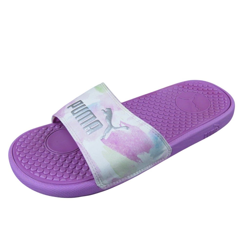 Puma Cool Cat 2.0 Slide‎ Sandals Women 6 Pink Purple Green Comfortable